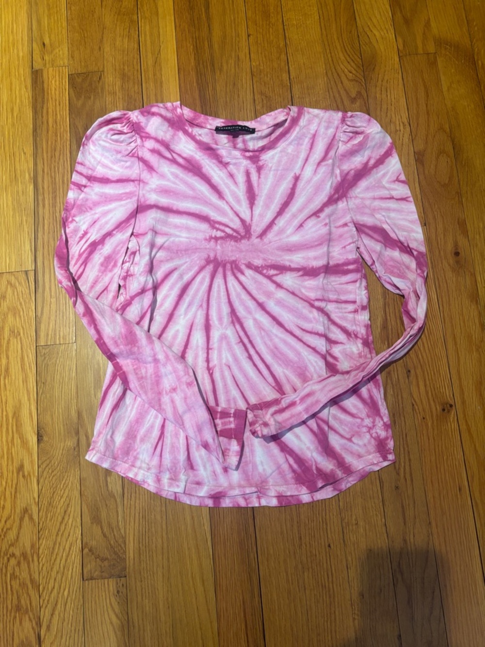 Generation Love  Pink Tie-Dye Long Sleeve Top - Soft Crewneck